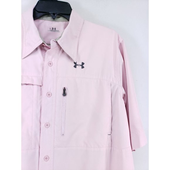 Under Armour Men's Size Medium Vented Shirt Pink - Picture 3 of 9